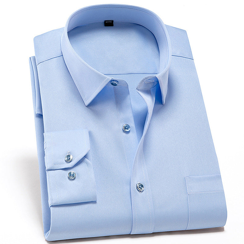 Solid Color Shirt Men's Non-ironing Stretch Breathable Business Casual - Glamour Gale
