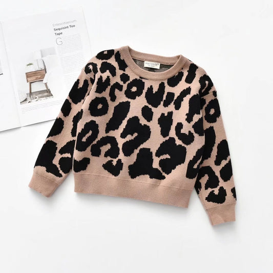 New Korean Style Jumper Leopard Sweater For Kids Glamour Gale
