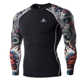 Mens Blackout Long-Sleeve Compression Shirt Glamour Gale