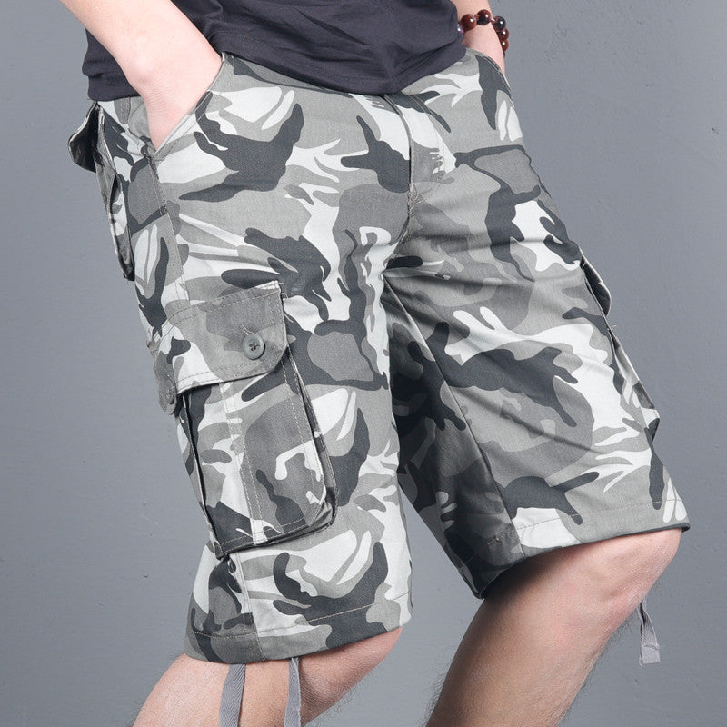 Wholesale Cross-Border Source AliExpress Summer Overseas Camouflage Five-Point Pants Men's Loose Multi-Pocket Overalls Shorts Wholesale