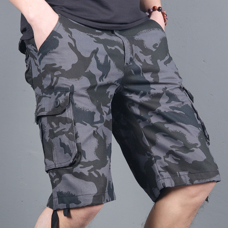 Wholesale Cross-Border Source AliExpress Summer Overseas Camouflage Five-Point Pants Men's Loose Multi-Pocket Overalls Shorts Wholesale