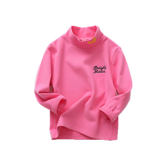 Pure spring and autumn new children's clothing men and women children's sand cotton high collar bottoming shirt cotton children's long-sleeved t-shirt tops Glamour Gale