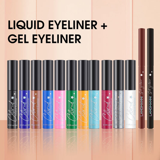LANGMANNI - Make-up Eyeliner Liquid  And Gel Pen Combination Set Glamour Gale
