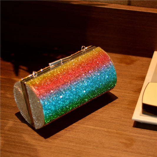 Rainbow Rhinestone Purse Evening Bag Glamour Gale