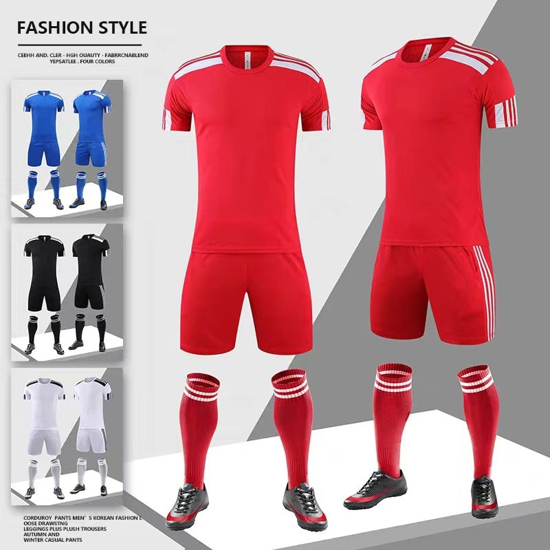 Soccer Uniform Breathable Sports Suit Short Top Cropped Pants Slim Fit Quick Drying Clothes Men's Clothing