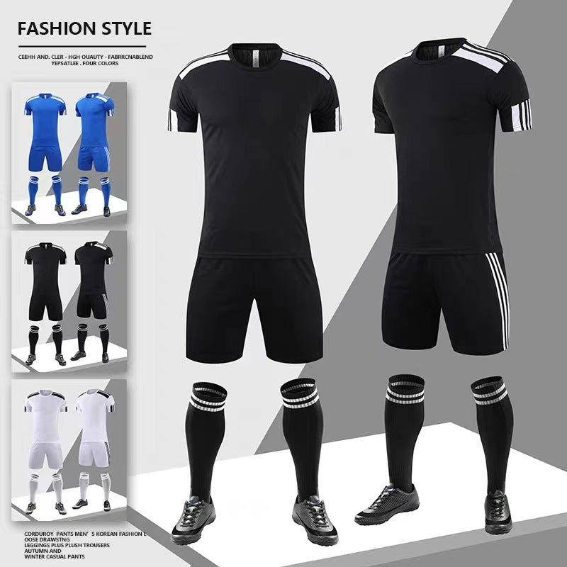 Soccer Uniform Breathable Sports Suit Short Top Cropped Pants Slim Fit Quick Drying Clothes Men's Clothing