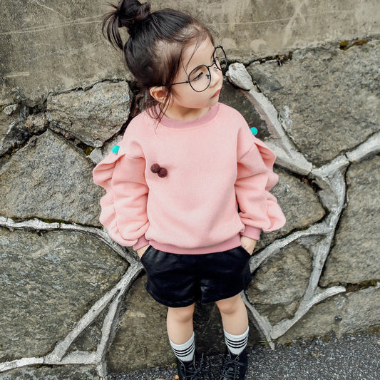 Plus velvet solid color long sleeve sweatshirt Glamour Gale