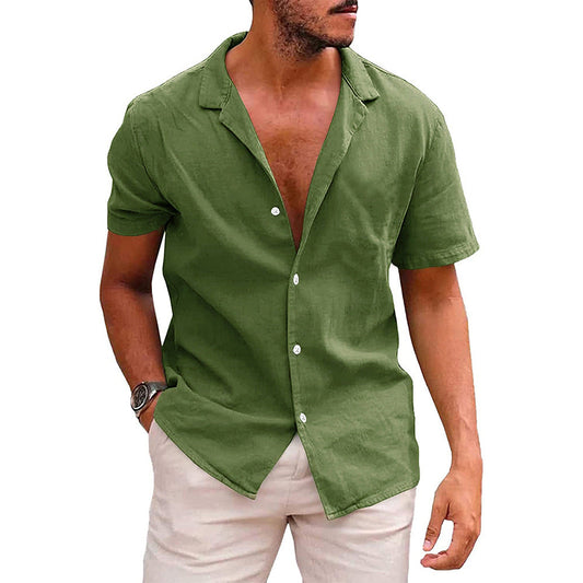 Men's Tops Casual Button Down Shirt Short Sleeve Beach Shirt Summer Mens Clothing Glamour Gale