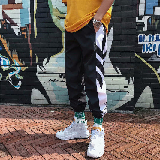 Men's Loose Fashion Colorblock Versatile Casual Pants Glamour Gale