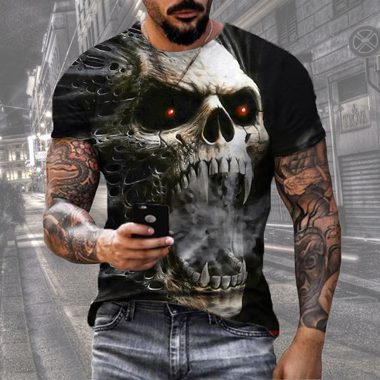 Men's Digital Print Street Sports Short Sleeve T-Shirt Glamour Gale