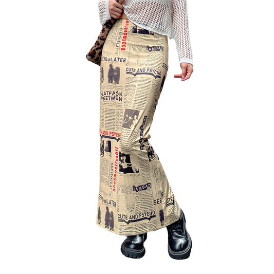 Newspaper Skirt Slim Casual Women's Dress Glamour Gale