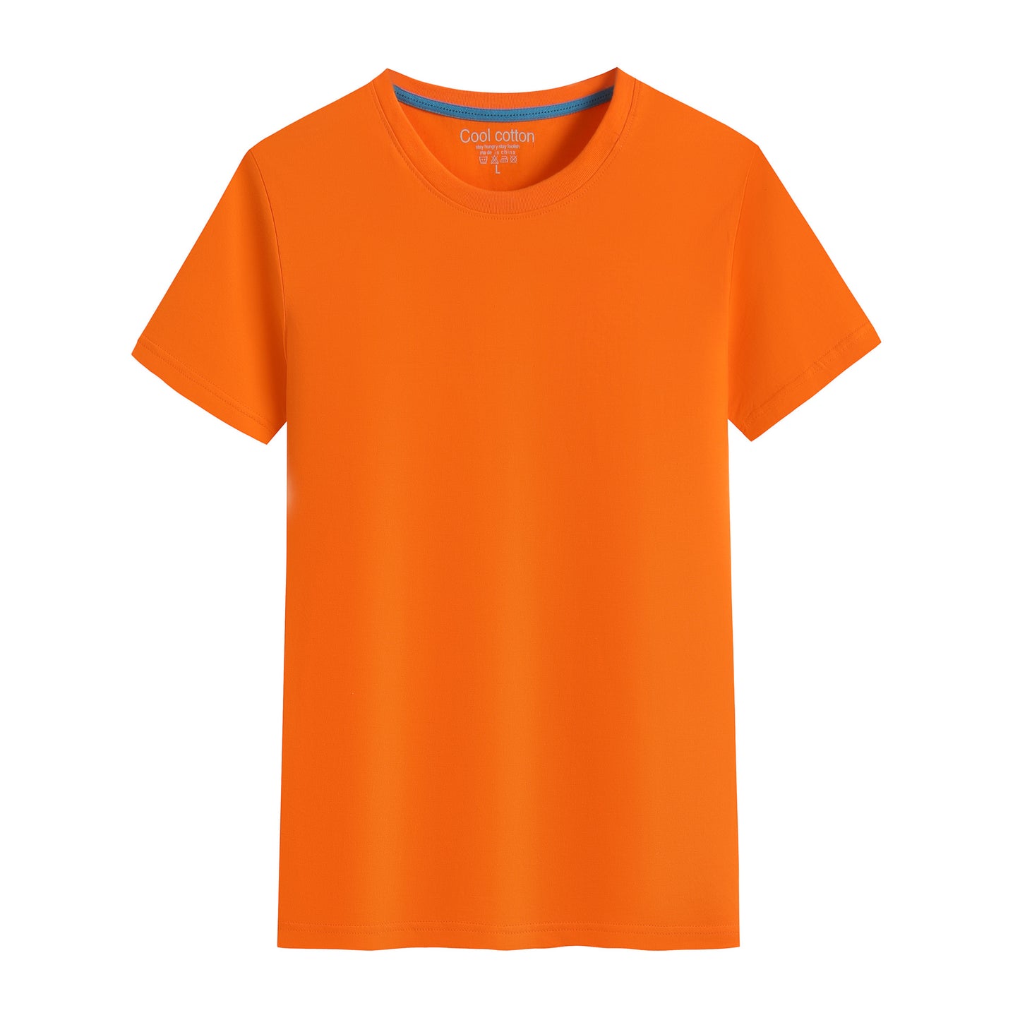 Cotton Blank With No Printed Patterns Round Neck Short T-shirt