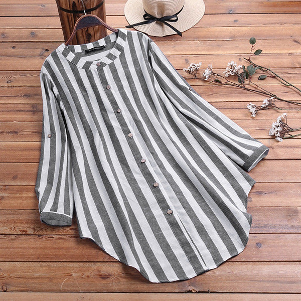 Girls Fashion Cotton Linen Shirt