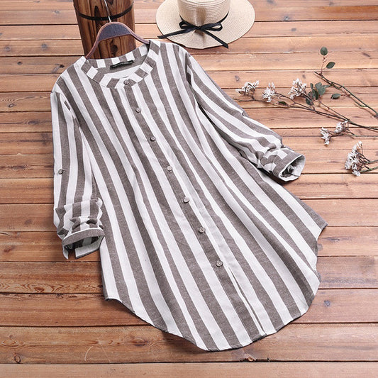 Girls Fashion Cotton Linen Shirt