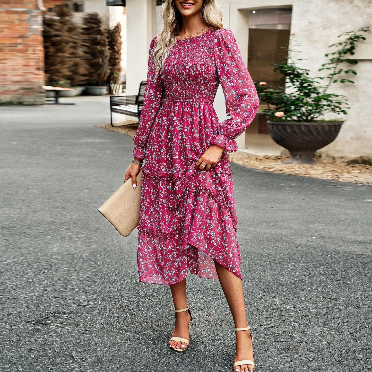 Women's Graceful And Fashionable Floral Dress