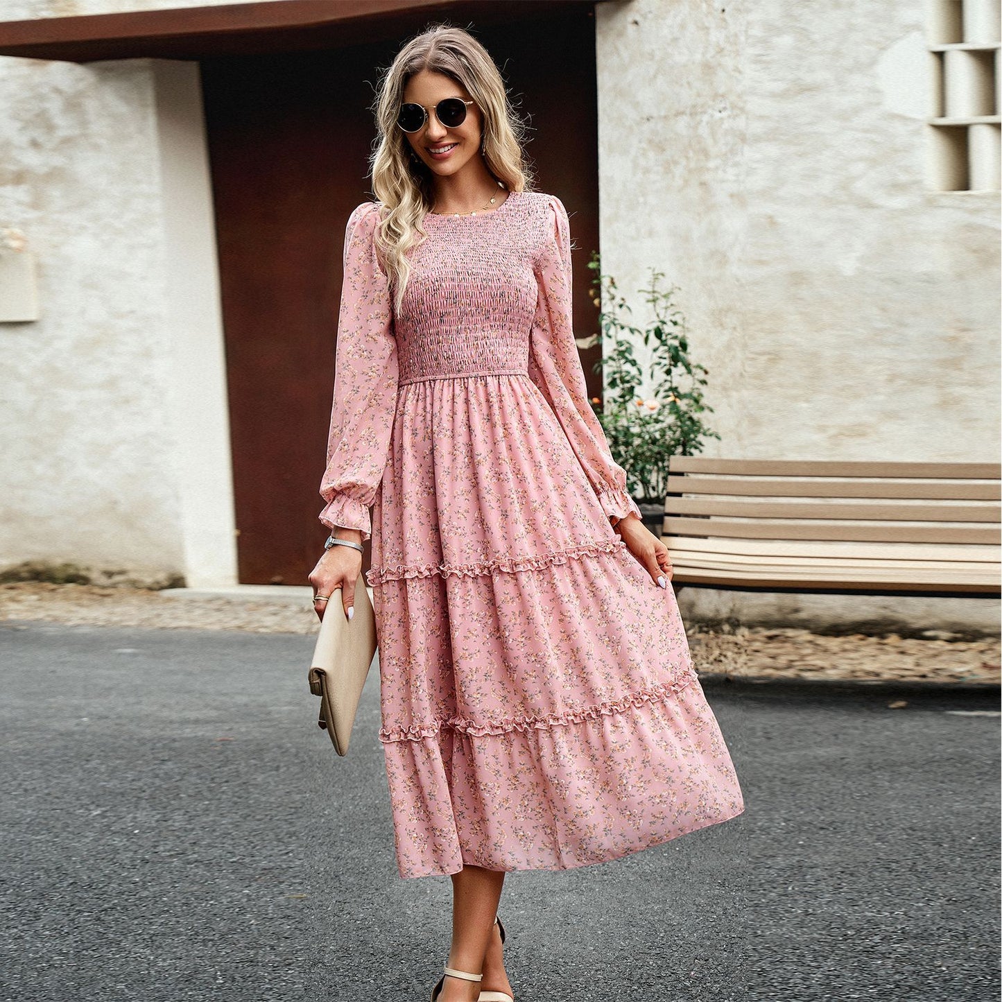 Women's Graceful And Fashionable Floral Dress