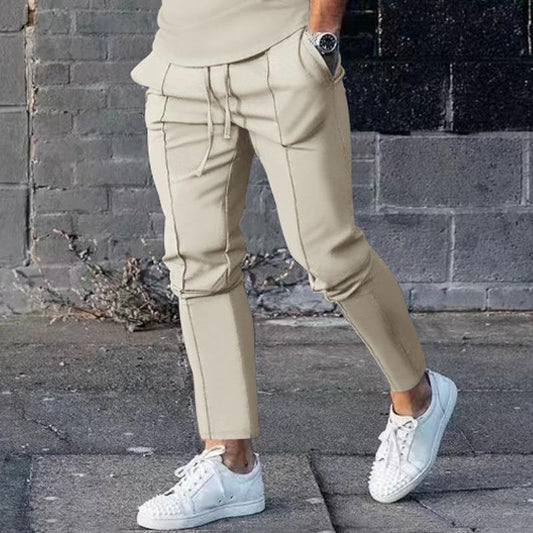 Men's Fashion Casual Solid Color Slim-fit Pants Glamour Gale