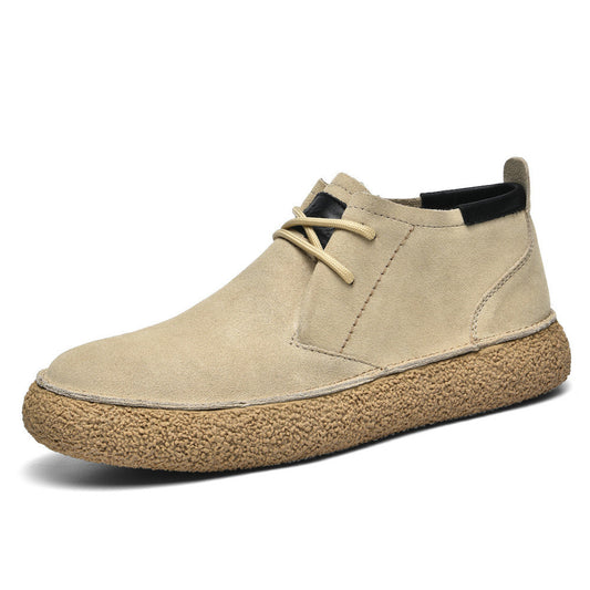 Matte Leather Mercerized Suede Leather Mid-top Board Shoes Men Glamour Gale