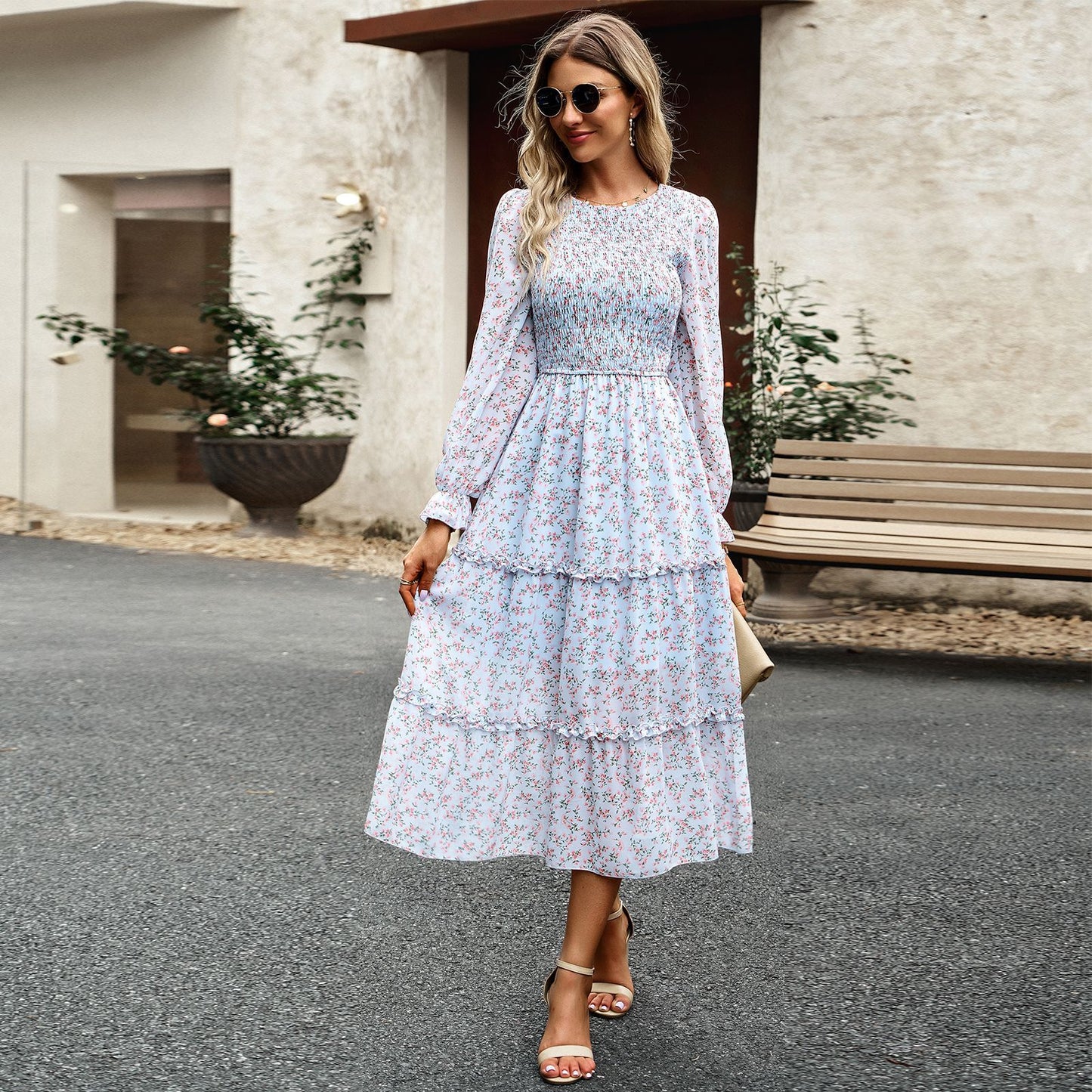 Women's Graceful And Fashionable Floral Dress