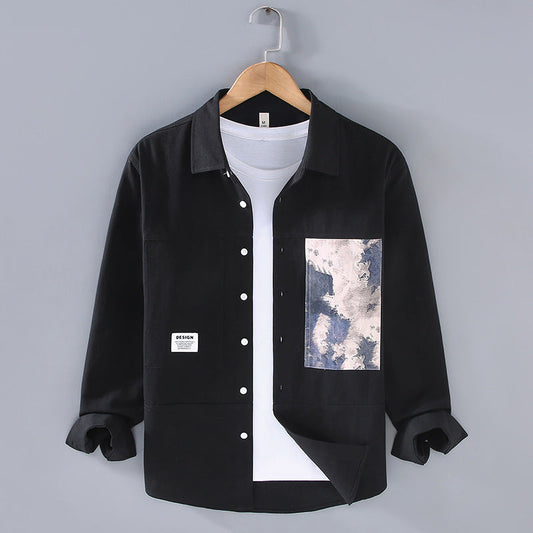 Men's Shirt Top Stitching Long Sleeve Tooling Glamour Gale