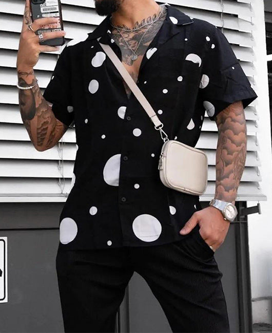 New European And American Men's Youth Long-sleeved Shirt 3D Printing