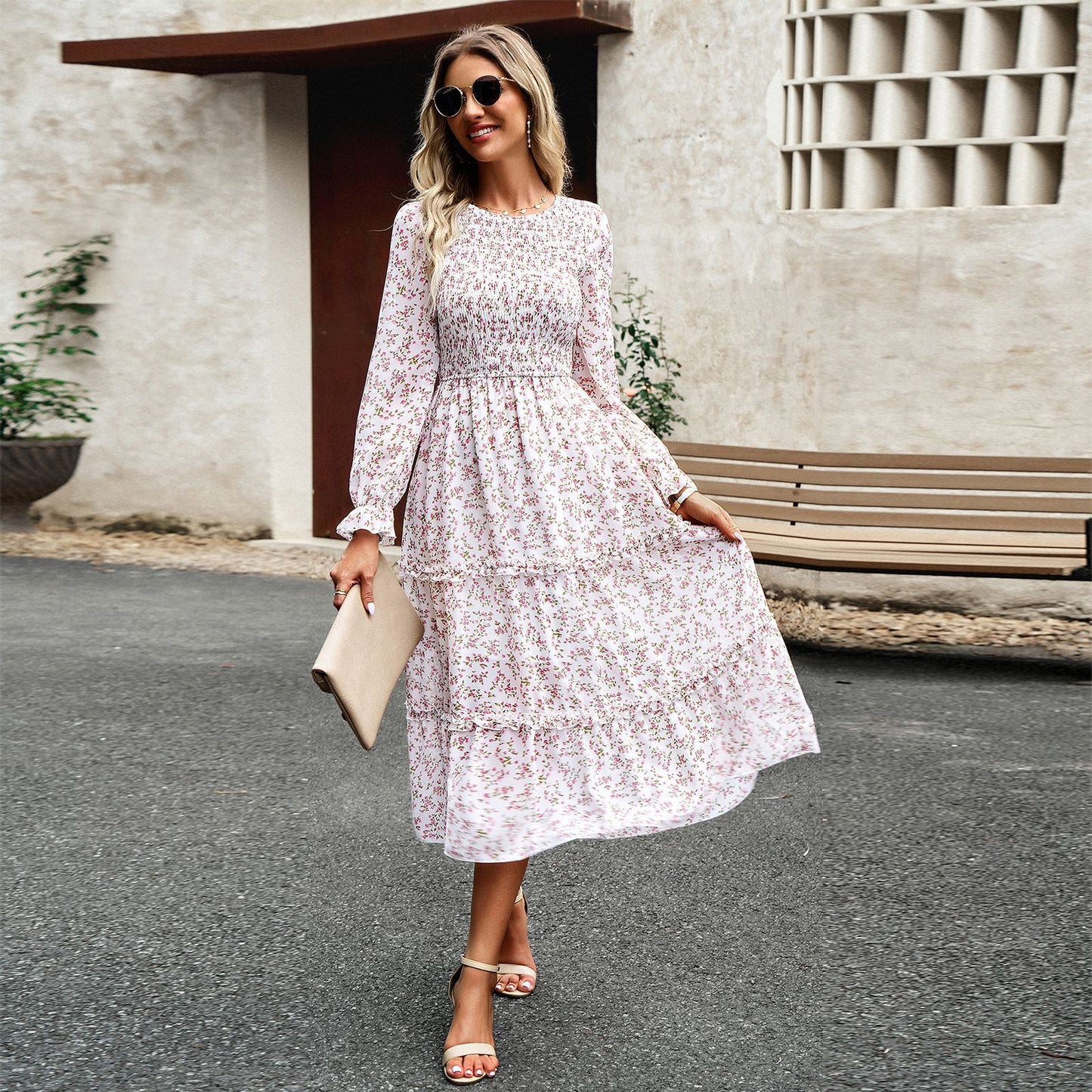Women's Graceful And Fashionable Floral Dress