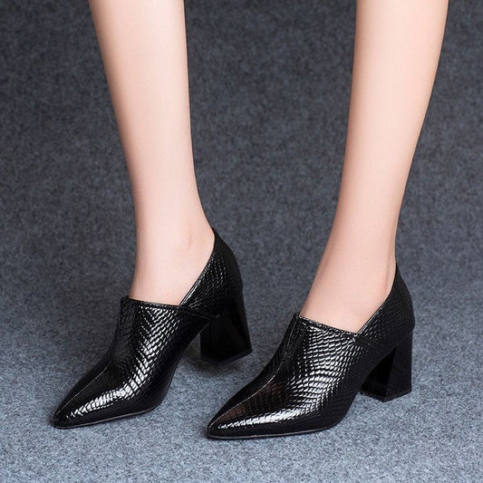 Pointed-toe Slip-on Thick High Heel Fashion Casual Large Size Glamour Gale