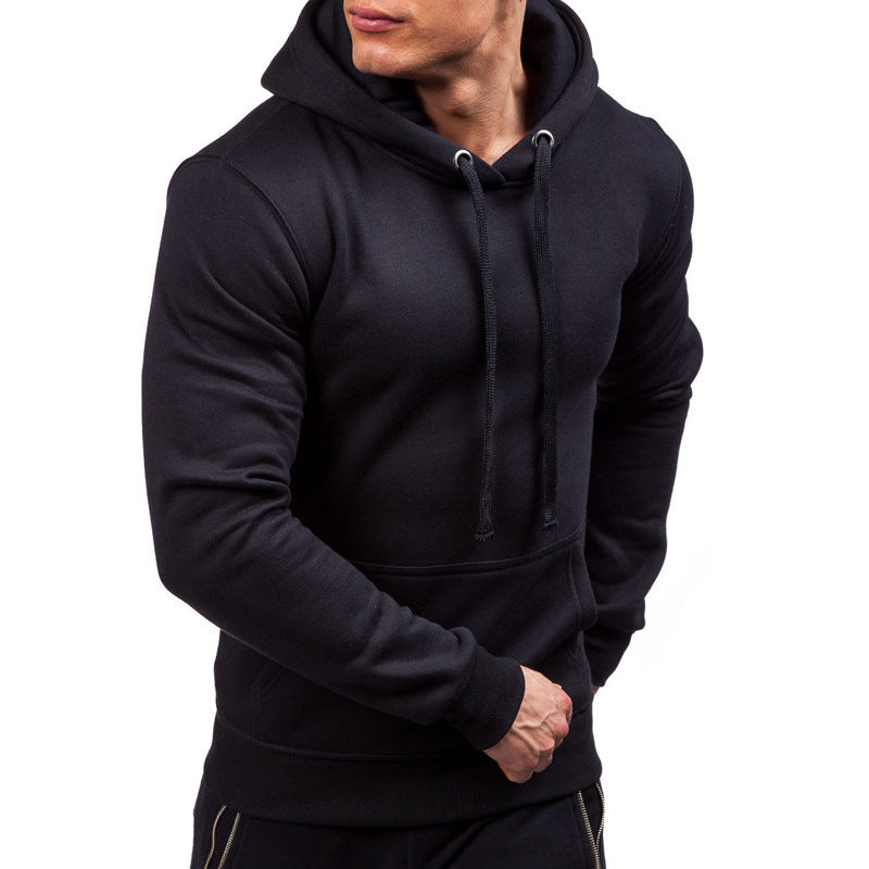 Men's Solid Color Pullover Hooded Sweater Casual Sports Slim Fit Glamour Gale