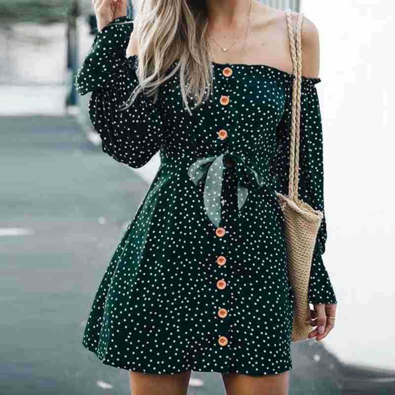 Women's Creative Print Word Neck Long Sleeve Skirt