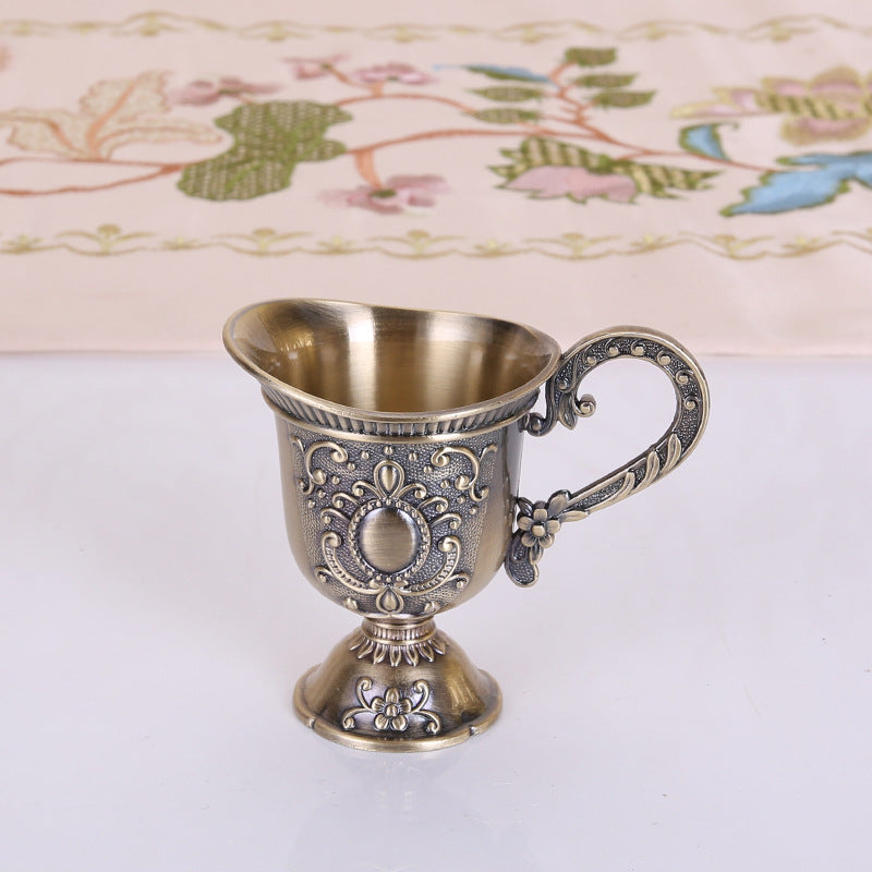 European Style Old Wine Glass, Alloy Antique Wine Set, Goblet, White Wine Glass