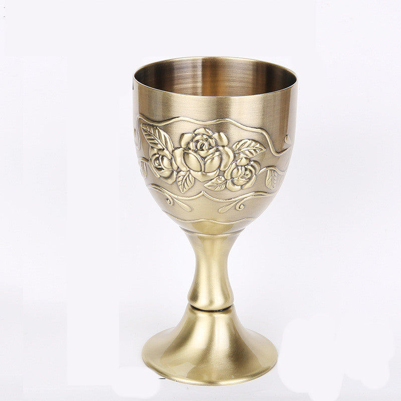 European Style Old Wine Glass, Alloy Antique Wine Set, Goblet, White Wine Glass
