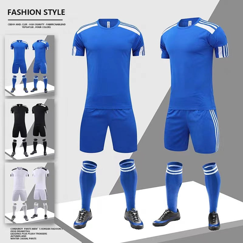 Soccer Uniform Breathable Sports Suit Short Top Cropped Pants Slim Fit Quick Drying Clothes Men's Clothing