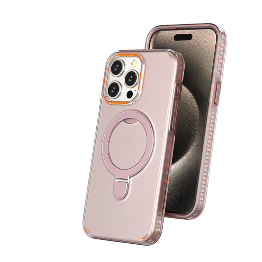 New Colorful Magnetic Bracket Phone Case With Holder Stand Cover For Magesafe Magnetic Transparent Wireless Charge Case For Phone Glamour Gale