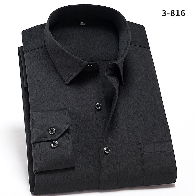Solid Color Shirt Men's Non-ironing Stretch Breathable Business Casual - Glamour Gale