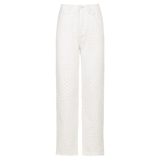 Ladies' Trousers, Washed, Straight, Thin Jeans