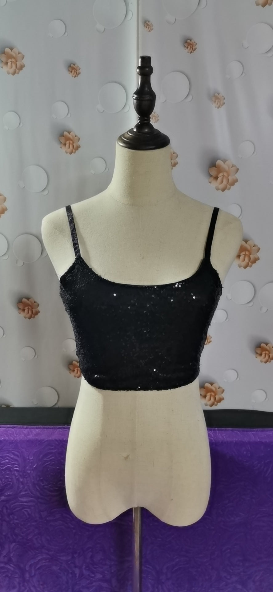 Camisole One-Shoulder Tube Sequin Mini Tank Top