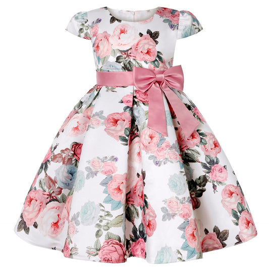 New Girls Kids Flower Elegant Causal Princess Party Dresses Glamour Gale