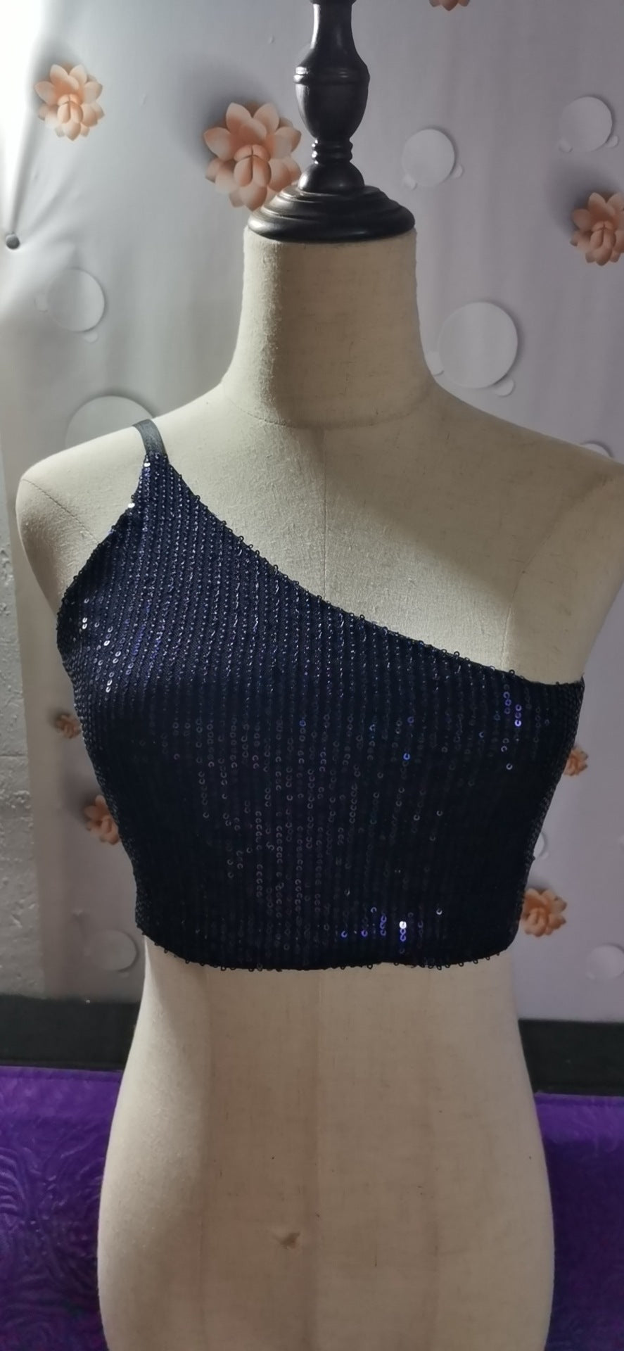 Camisole One-Shoulder Tube Sequin Mini Tank Top