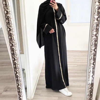 Muslim Women's Wear Robe Stitching Trim Sequins Dress Glamour Gale