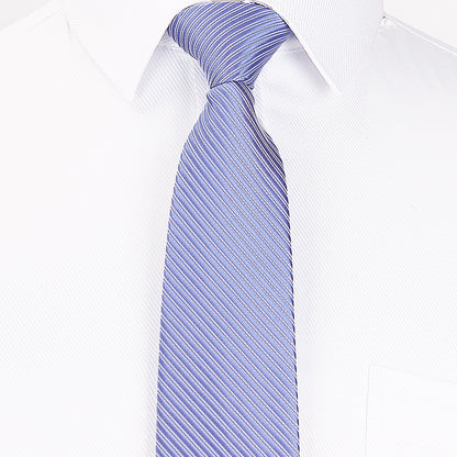 8CM Polyester Hand Tie Men's Tie Business Formal Wear Corduroy Dark Striped Tie Wholesale