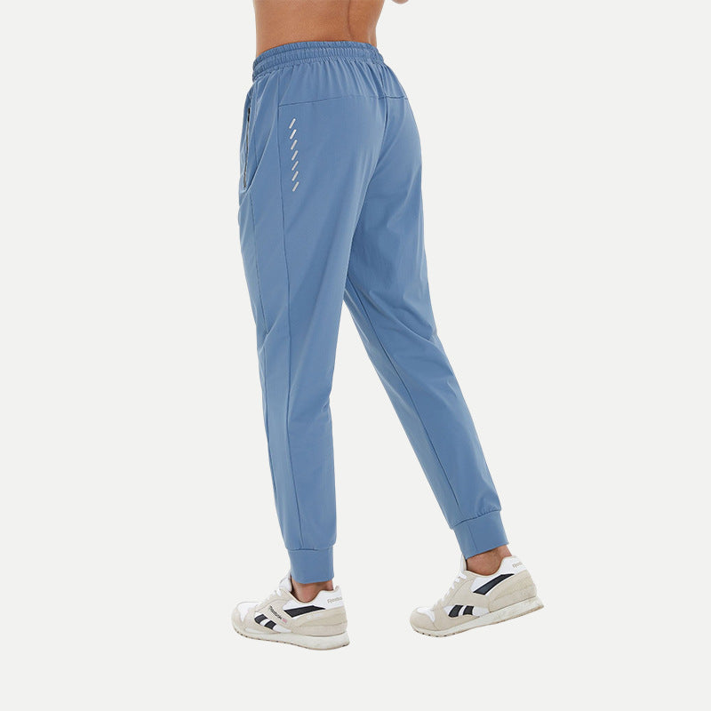 Ice Silk Sports Stretch Loose Tappered Printed Casual Trousers