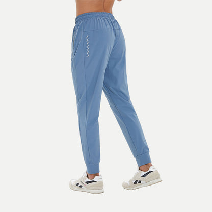 Ice Silk Sports Stretch Loose Tappered Printed Casual Trousers