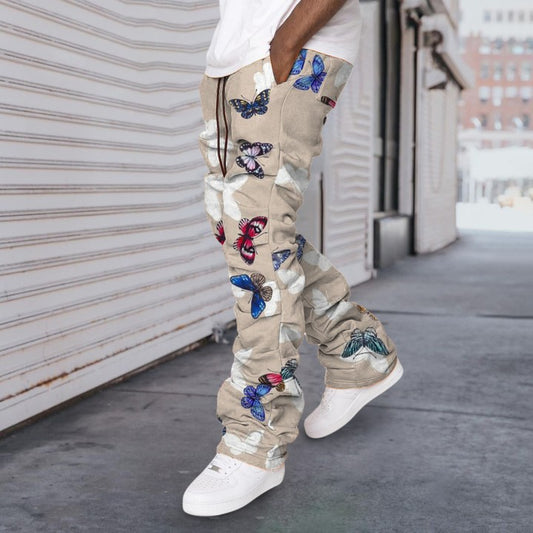 Men's Fashion Casual Baggy Straight Trousers