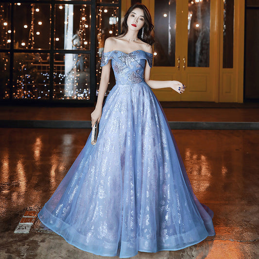 Retro Court Banquet Temperament Ladies Long Dress Glamour Gale