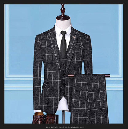 Men'sSuits, Checkered Suits, Three-Piece Suits, Work Suits, Professional Suits, Men's Clothing Trends Glamour Gale