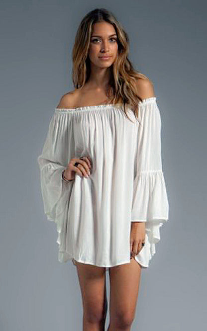 chiffon skirt hot, European and foreign trade dress, off shoulder one piece dress