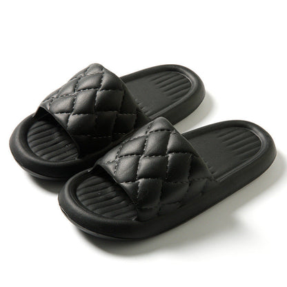 New Rhombus Home Slippers Summer Non-slip Floor Bathroom Slipper Lightweight Simple House Shoes For Women Men Glamour Gale