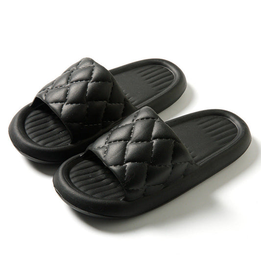 New Rhombus Home Slippers Summer Non-slip Floor Bathroom Slipper Lightweight Simple House Shoes For Women Men Glamour Gale