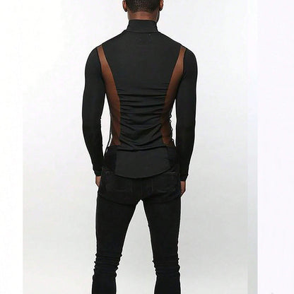 Men's Turtleneck Long Sleeve Bottoming Shirt Elastic Type