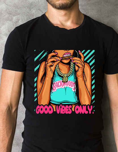 Custom Printed Shirts: Good Vibes Only